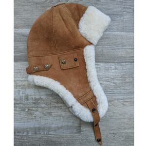 LN Esty's luka pelli leather wool Polish trapper aviator bomber hat